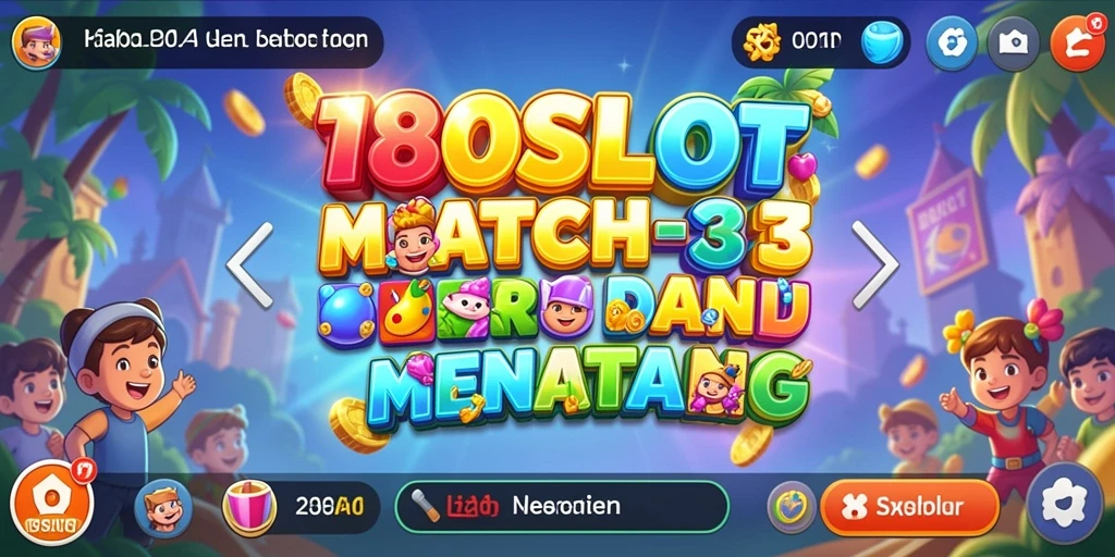 Tampilan menarik gameplay Match-3 dengan kombinasi warna-warni.