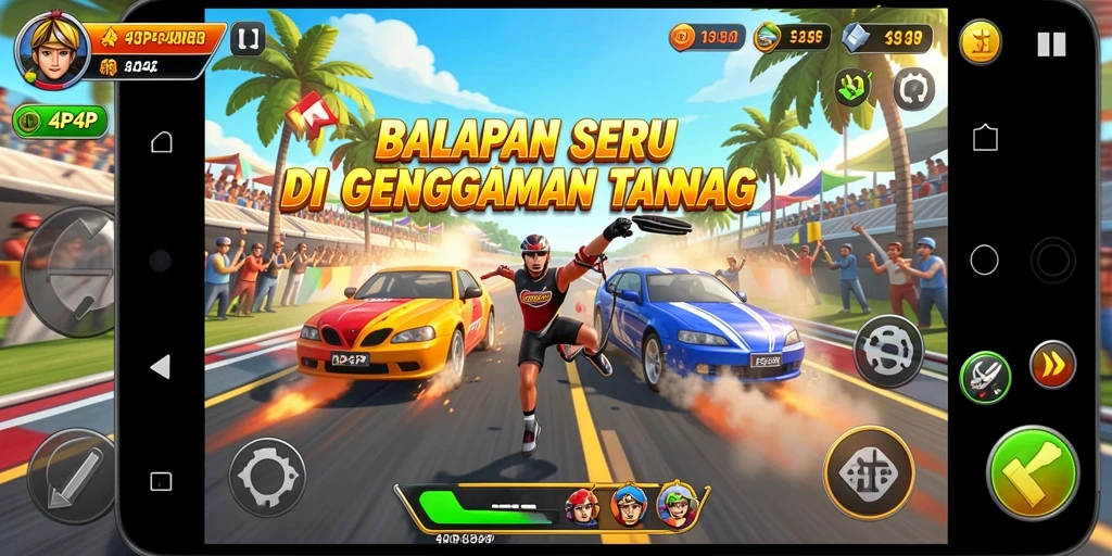 Gameplay Racing menegangkan di 4P4P dengan grafis menawan.