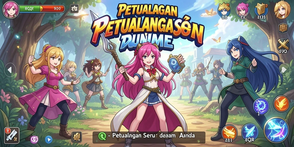 Screenshot menunjukkan aksi seru dalam gameplay Anime 8QR.