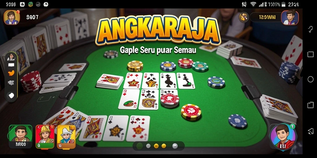 Screenshot gameplay ANGKARAJA yang menunjukkan suasana seru bermain Gaple.