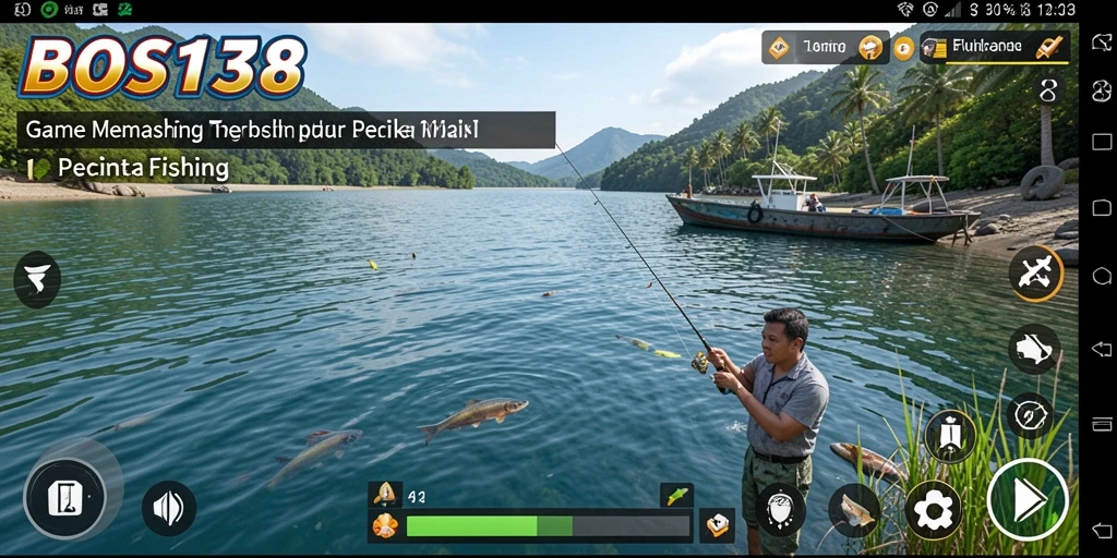 Screenshot gameplay Fishing dalam BOS138 dengan ikan yang menarik.