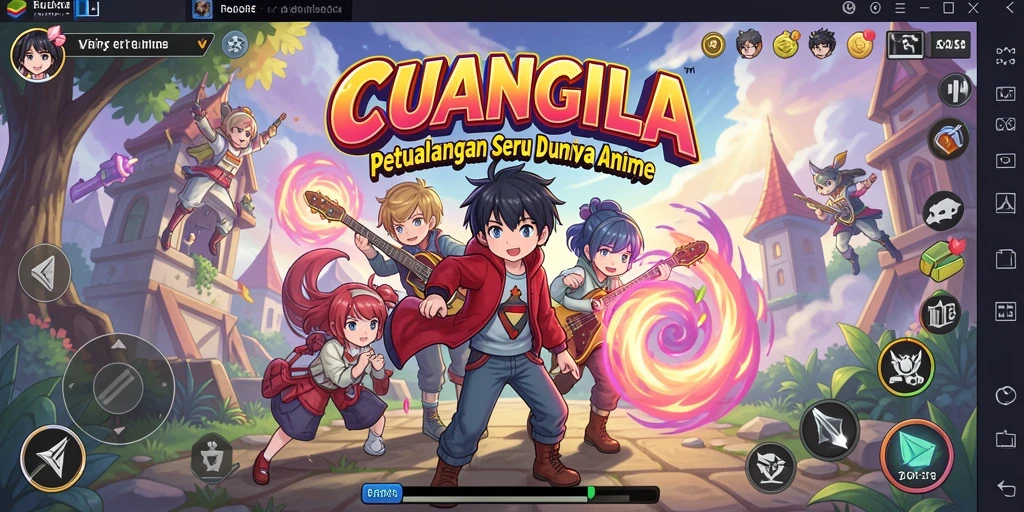 Tampilan menyenangkan dari gameplay CUANGILA dengan karakter anime yang menarik.