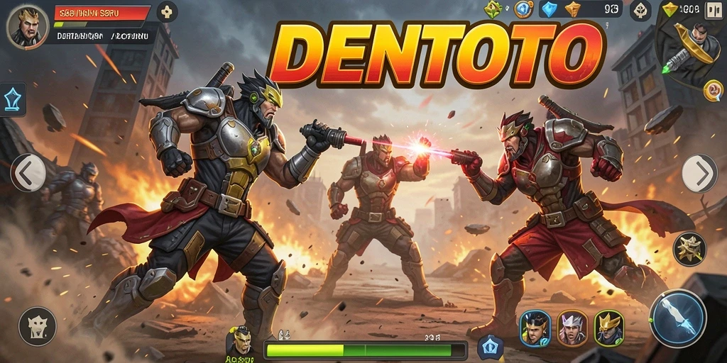 Tampilan gameplay seru DENTOTO dengan efek visual menakjubkan.