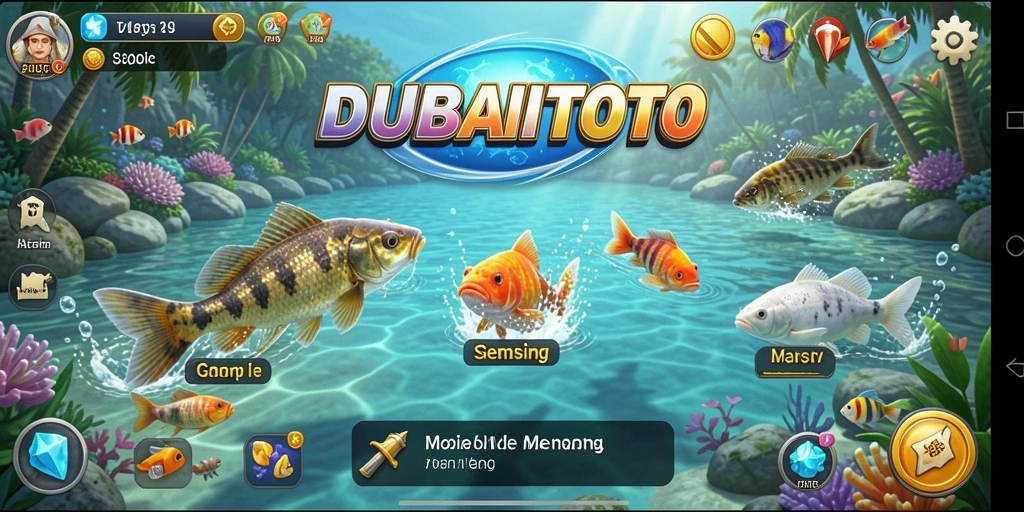 Tampilan gameplay DUBAITOTO dengan pengalaman memancing yang seru.