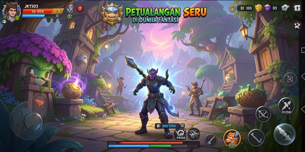 Tampilan gameplay seru dengan berbagai tantangan dan karakter unik.