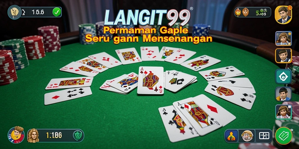 Tampilan permainan Gaple yang seru di LANGIT99.