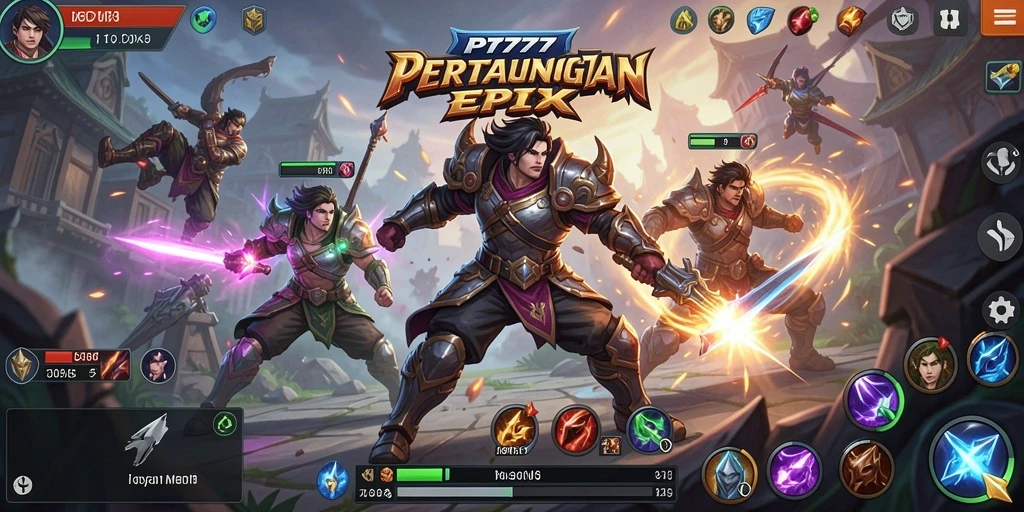 Tampilan gameplay yang seru di PT777, menampilkan strategi tim dalam pertarungan.