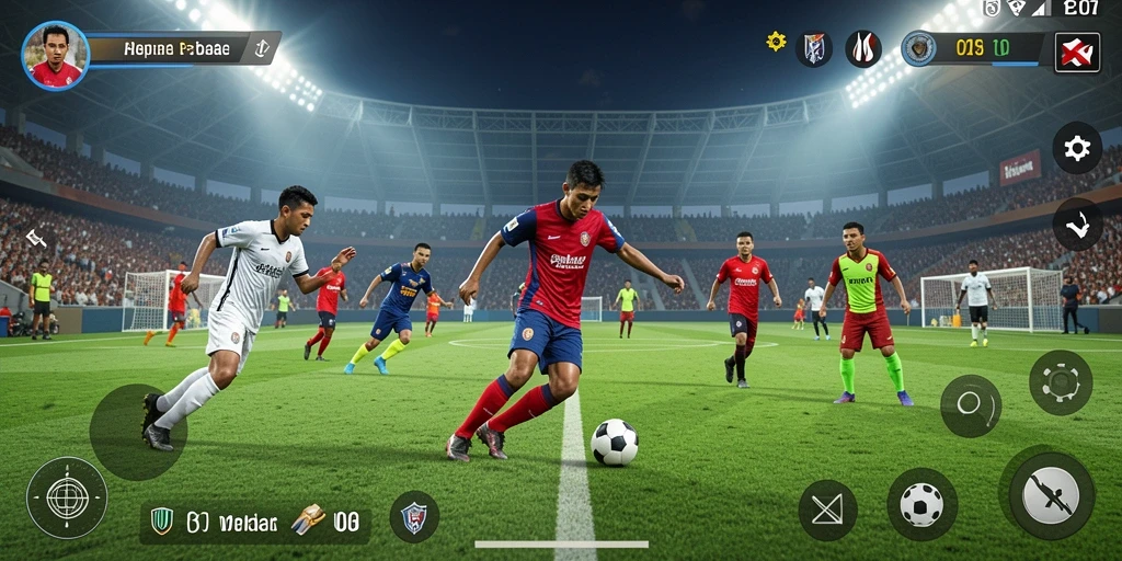 Tampilan aksi menarik dalam permainan sepak bola SD107.